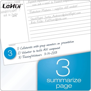 8-1/2X11-3/4 Notas de columna de señal <span class=keywords><strong>y</strong></span> sección de resumen 50Letter-Trim Hojas perforadas Regla Bloc de notas con reglas legales - Product Image 6