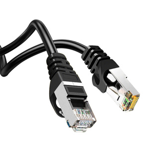 Noir 10m 20m 30m <span class=keywords><strong>50m</strong></span> <span class=keywords><strong>Rj45</strong></span> Patch Jumpers <span class=keywords><strong>Blindé</strong></span> Cat6A Réseau Patch Cordon Nickelé Tête <span class=keywords><strong>Cat</strong></span> <span class=keywords><strong>6</strong></span> 8P8C Câble Ethernet pour PC - Product Image 1