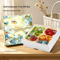 Shaher Luxe Gouden Geëmbosseerde Chinese Stijl Vierkante Fruit Geschenkdoos met Lint en Bloemmotief Verpakking 4-5KG voor Feestdagen Bruiloft Verjaardag