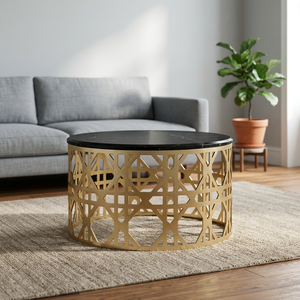 Mesa de Centro Moderna de Estilo Industrial Vintage, Ajustable, de Lujo, con Superficie de Mármol, Muebles para el Hogar, para Sala de Estar - Product Image 2