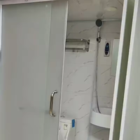 Toilettes mobiles portables Cabine de douche Salle de bain sanitaire préfabriquée Conteneur plat pour usage extérieur en acier