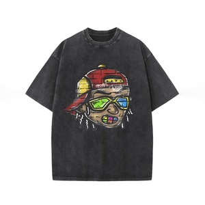 <b>High</b> Quality Heavyweight Unisex Retro Acid Washed Cotton <b>Tshirt</b> Comfortable Oversized Print Custom O-<b>Neck</b> <b>Tshirts</b> for Men - Product Image 6