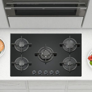 Estufa de Gas integrada de 77cm, <span class=keywords><strong>5</strong></span> quemadores, batería de vidrio negro, encendido, tapa de estufa de Gas - Product Image 3
