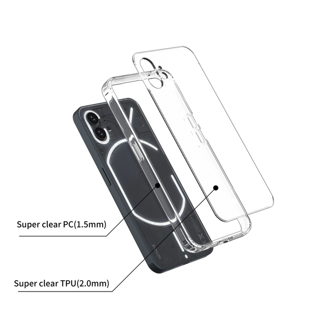 Original Quality Magnetic Safe Clear Hybrid TPU PC Phone Case Wireless Charging Transparent Shockproof for Nothing Phone 1