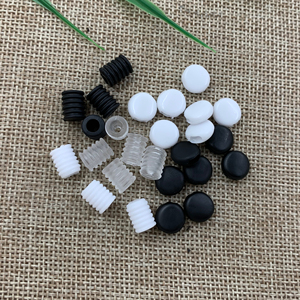 도매 조절 가능 이어루프 흰색 및 검은색 실린더 고무 탄성 실리콘 코드 스토퍼 - Product Image 5