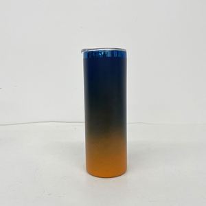 Gobelet droit et fin de 20 oz, bleu miroir, pour gravure laser, avec couvercle et paille - Product Image 3
