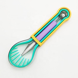 Juego <span class=keywords><strong>de</strong></span> Herramientas Multiusos 4 en 1 para Decoración <span class=keywords><strong>de</strong></span> Frutas, Cuchillo para Tallar, Herramienta para Decorar, Separador <span class=keywords><strong>de</strong></span> Pulpa y Bola <span class=keywords><strong>de</strong></span> Melón - Product Image 3