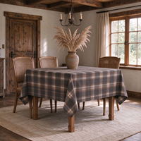 Nappe beige à carreaux 100% polyester, jacquard carré, linge de table lavable, infroissable, pour dîner, fête, banquet