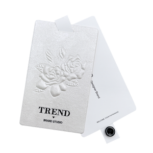 Étiquettes personnalisées pour vêtements féminins, gaufrage 3D, marquage à chaud, étiquettes de vêtements en papier écologique pour sacs et chaussures - Product Image 5