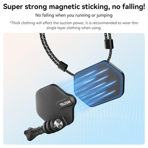Ensemble d'extension de support magnétique universel Telesin pour caméra DJI <span class=keywords><strong>Action</strong></span> 3/4, <span class=keywords><strong>sangle</strong></span> de cou, collier, support de lanière - Product Image 3