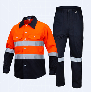 100% algodón alta visibilidad ropa de trabajo camisas de trabajo personalizadas costo ropa de trabajo de construcción para hombres tiras reflectantes - Product Image 3