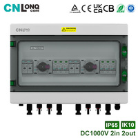 Boîtier de Combinaison Solaire DC1000V 2 Entrées 2 Sorties 32A CNLONQ Rigoureusement Testé avec Interrupteur Isolateur DC pour Panneaux Solaires de Balcon IP65