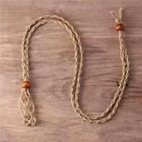 Collier bohème en cordon ciré avec pochette réglable en macramé de chanvre pour pendentif en pierre gemme, cristal, quartz ou pierre brute