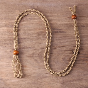 <span class=keywords><strong>Collana</strong></span> Boho con Cordino Cerato Vuoto per Ciondolo in Pietra Grezza, Cristallo, Quarzo, con Rete Regolabile in Macramè e Canapa - Product Image 1