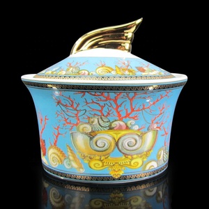 Juego de Café de Porcelana Azul Europeo de 15 Piezas, Tetera de Cerámica para el Hogar/Restaurante/Hotel, Juego de Té Turco - Product Image 4