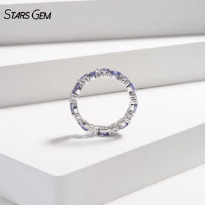 แหวนพลอยสีทอง14K แบบคลาสสิก1.97ct เพชรโมอิส0.414ct าไนต์แหวนแต่งงานสีขาวทองนิรันดร์ - Product Image 2