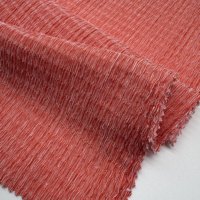 Tissu en maille crêpe de dernière conception, en tissu froissé uni teint en couleur vive, 99 % polyester, 1 % élasthanne, pour vêtements de mode rapide