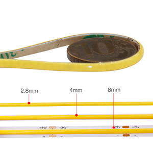 2.7mm Ultra-mince COB <span class=keywords><strong>LED</strong></span> Bande 480LED 12V 24V <span class=keywords><strong>Ruban</strong></span> Flexible Couleur Unique Blanc <span class=keywords><strong>Rouge</strong></span> Vert Bleu Rose Jaune - Product Image 2