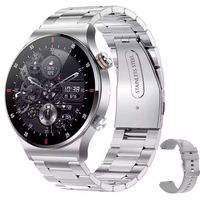 Reloj inteligente de acero inoxidable para hombre, reloj inteligente con control de la salud, llamada BT, resistente al agua, pantalla redonda de 1,28 ", reloj inteligente NFC QW33