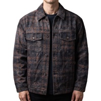 Veste en jean vintage style camionneur avec motif écossais, en denim robuste et épais pour homme, vente en gros B2B, prête à être expédiée, DIRECT USINE