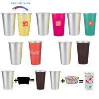 Tasse magique thermosensible en aluminium à changement de couleur 16oz, personnalisable, recyclable, pour boissons froides lors d'événements