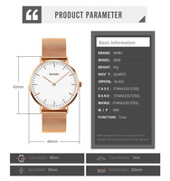 Montre en acier inoxydable à quartz ultra-fine de 7 mm avec logo personnalisé, cadran rond, aiguilles minimalistes, tendance, boîtier étanche de 40 mm