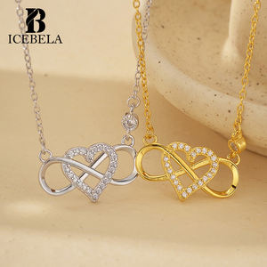 Joyería Fina de Plata 925, Regalos de Amor Dulce para el Día de San Valentín, Collares con Colgante de Corazón de Circonita Chapados en Oro de 18k, Modernos y Personalizados para Mujer - Product Image 2