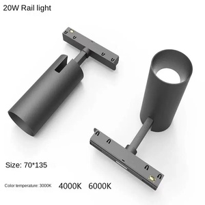 Thiết kế hiện đại trong nhà nhôm Magnetic theo dõi ánh sáng LED có thể điều chỉnh COB Lũ lụt với lưới tản nhiệt từ tính chiếu sáng tuyến tính đèn pha - Product Image 1