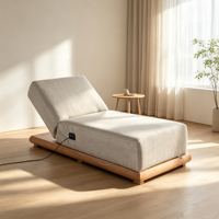 Table de massage électrique multifonctionnelle pour salon de beauté et spa, avec design capitonné, idéale pour les soins des cils