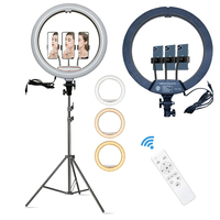 Lampe annulaire LED professionnelle à trépied pour photographie et selfie, 12/14/18/22 pouces, la plus vendue