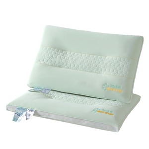 Oreiller en latex de soie rafraîchissant, rectangulaire, fermeté moyenne, soutien du cou, aide au sommeil, utilisation quatre saisons, couleur unie - Product Image 2