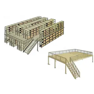 Customized multi-layer loft type shelves bulk storage shelving mezzanine floor rack for warehouse storage