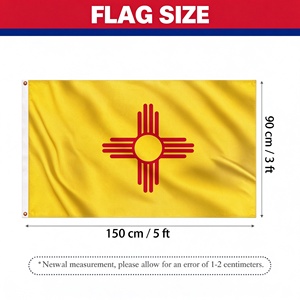 Wholesale 3x5 ft New Mexico State Flag Custom Flag Double Stitched Polyester Brass Grommets for Sports Events Parades Display - Product Image 2
