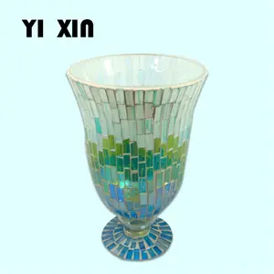 ヨーロピアンスタイルエレガントな背の高いステンドグラスモザイクミラー花瓶