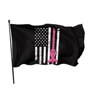 <span class=keywords><strong>Drapeau</strong></span> rose de sensibilisation au cancer du sein pour l'extérieur 3*5 pieds en gros - Product Image 1