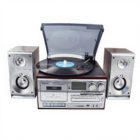 Lecteur de disques vinyles et tourne-disques en gros avec haut-parleurs externes, Bluetooth, lecture et enregistrement USB SD, cassette, CD, radio pour la maison et le bureau