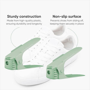 Support de rangement pour chaussures en gros, étagère double niveau pour organisation de placard, empilable et réglable, gain de place - Product Image 3