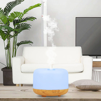 Diffuseur de table électrique à ultrasons 500ml humidificateur d'huile essentielle domestique pour diffuseur de grain de bois d'hôtel à domicile