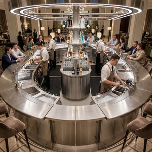 Station de bar à cocktails modulaire en <span class=keywords><strong>acier</strong></span> inoxydable OEM d'usine, équipement de barman, équipement de bar adapté aux bars et aux clubs - Product Image 1