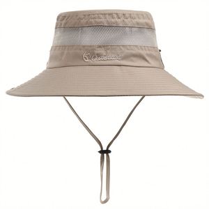 Custom Outdoor Summer Sunshade Sun Uv Protection Wide Brim <b>Cap</b> Mesh <b>Hiking</b> Fishing Fisherman Bucket Boonie Hat - Product Image 2