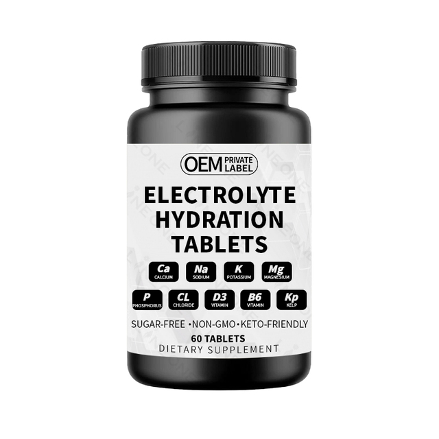 OEM/ODM Electrolyte Tablets with Magnesium, Sodium, Potassium, Chloride, Vitamins D3 & B6, Kelp Powder Oral Tablets Capsules