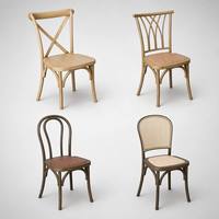 Chaise de banquet empilable en rotin imitation bois pour restaurant, fête, mariage, événement, hôtel, avec coussin amovible