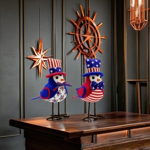 Decoración Patriótica de Alta Calidad para el <span class=keywords><strong>4</strong></span> de Julio, Adorno de Pájaro de Peluche con Sombrero de Uncle Sam para el Día de la Independencia de EE. UU., Decoración para el Hogar - Product Image 4