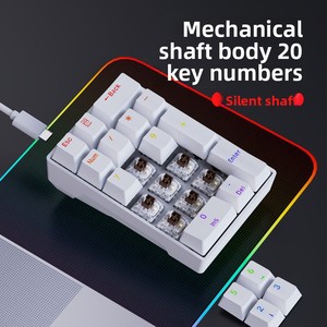 YF20 Mini teclado USB mecánico retroiluminado RGB numérico con cable Nuevo producto de uso de oficina con interfaz de computadora portátil en inglés - Product Image 5