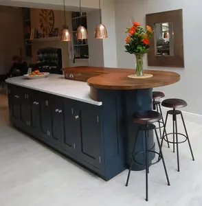 Современная кухонная столешница из мраморного камня с раковиной, роскошный Индивидуальный шкаф для работы, обеденного бара, деревянный кухонный островный стол