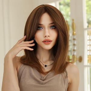 วิกผมลูกไม้เต็มศีรษะสีเหลืองน้ำตาลใหม่ <span class=keywords><strong>ทรง</strong></span><span class=keywords><strong>ผม</strong></span>หน้าม้าแปดส่วน<span class=keywords><strong>แบบ</strong></span>ยุโรปอเมริกัน สำหรับ<span class=keywords><strong>ผู้หญิง</strong></span> <span class=keywords><strong>ผม</strong></span>สั้นตรงแบบมีเลเยอร์ - Product Image 4