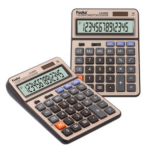 Calculadora de Escritorio Grande con Pantalla LCD FOSKA, Base Antideslizante, Alimentación Solar y por Batería para Uso Continuo y Computación Diaria - Product Image 1