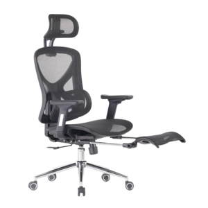 Office Recliner Chair with <b>Adjustable</b> Headrest Ergonomic Mesh Design Fabric Upholstery for Home Use with <b>Footrest</b> - Product Image 6