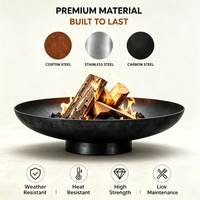 Brasero moderne minimaliste en acier Corten pour extérieur, jardin, patio, foyer à bois, chauffage, foyer rustique en métal, décoration de foyer de camping