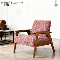 Fauteuil de salon simple au design moderne de luxe Fauteuil de détente minimaliste et occasionnel en bois pour la maison